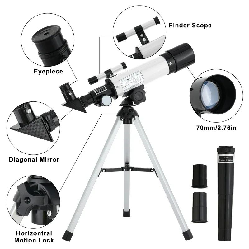 Telescópio astronômico F36050, grande abertura, alta definição, alta ampliação, para observação da lua e estrelas