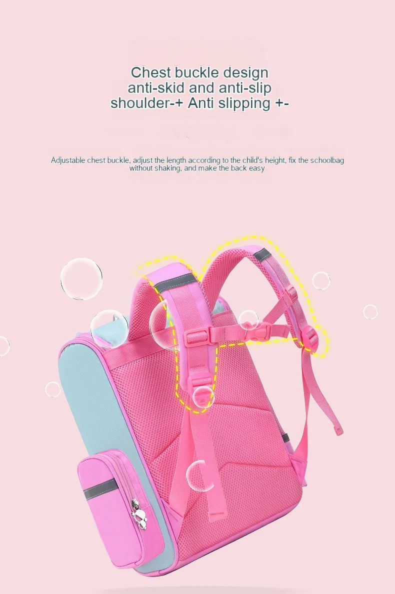 Mochila Escolar Feminina de Grande Capacidade Impermeável Estampa de Unicórnio