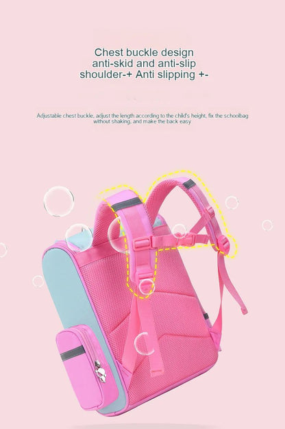 Mochila Escolar Feminina de Grande Capacidade Impermeável Estampa de Unicórnio