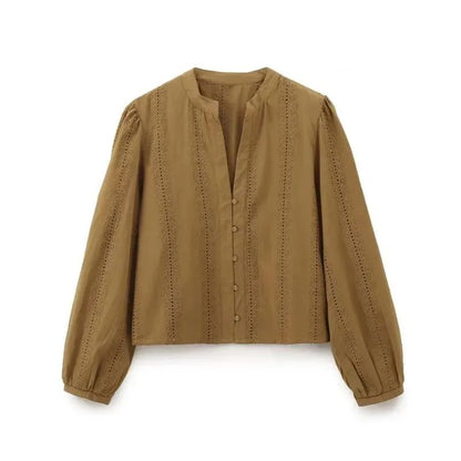 Embroidery Blouses For Lady Y2K Tops Harajuku Fashion Vintage Blouse Elegant Women's Luxury Blouses Long Sleeve Shirt