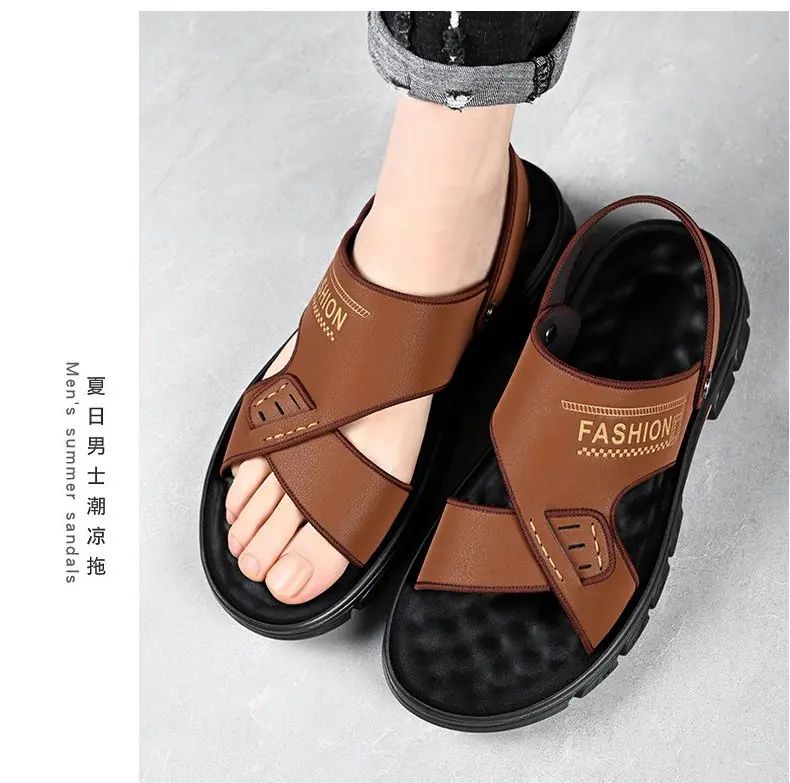 Hot Sale Men Sandals Casual Shoes Outdoor Walking Sandals for Men Beach Shoes Men Slippers Open Toe Flat Two Passes
