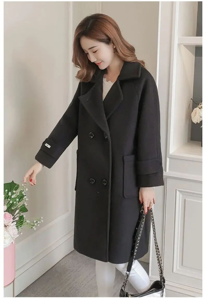 Fashionable Woolen Coat Women's Mid-Length Korean Style Hot Sale Of The Season New Spring Autumn Slimming Versatile Tweed Jacket
