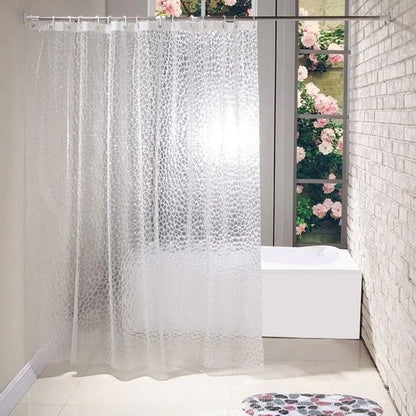 1PCS 180x180cm Cortina de Banho 3D Transparente Mais Grossa Impermeável