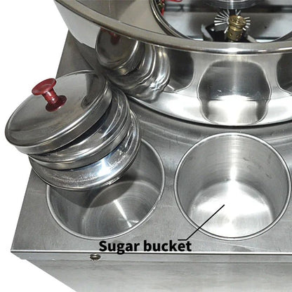 Máquina de Algodão Doce Comercial de Aço Inoxidável a Gás Máquina de Algodão Doce DIY Máquina de Açúcar Fiado Escovado Chique
