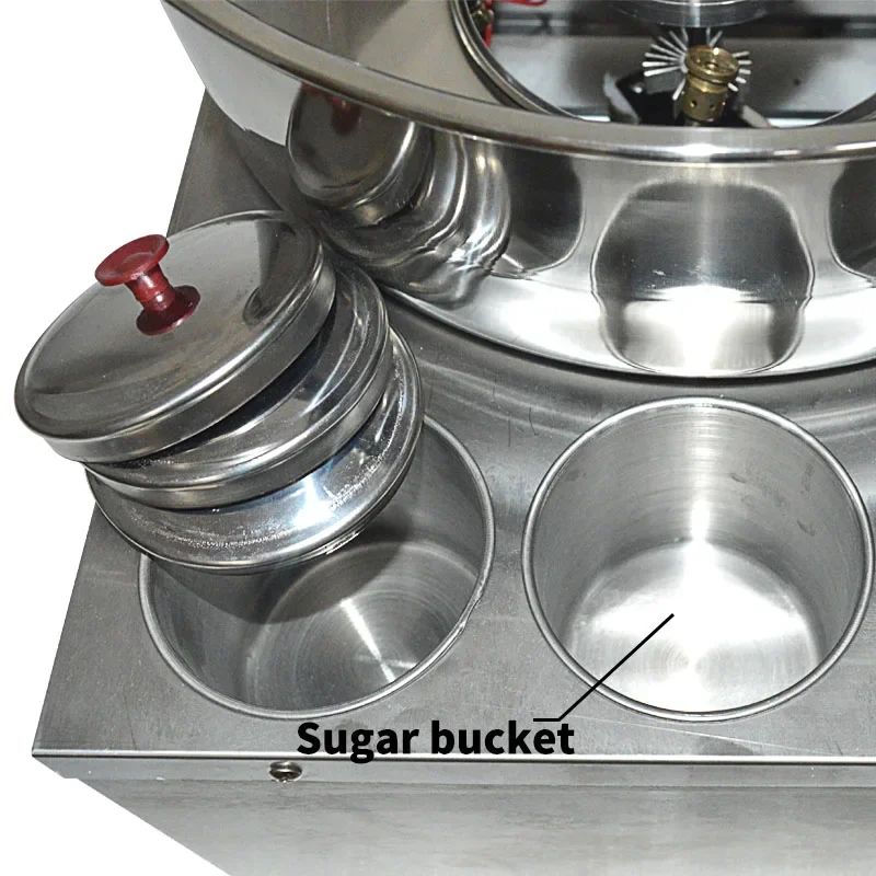 Máquina de Algodão Doce Comercial de Aço Inoxidável a Gás Máquina de Algodão Doce DIY Máquina de Açúcar Fiado Escovado Chique