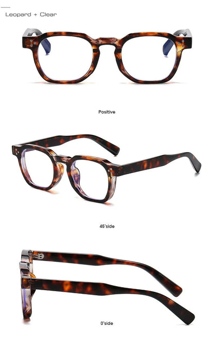 JNPCXI Fashion Vintage Rivet Oval Sunglasses Women Men Luxury Leopard Sun Glasses Anti Blue Light Eyeglasses Frame