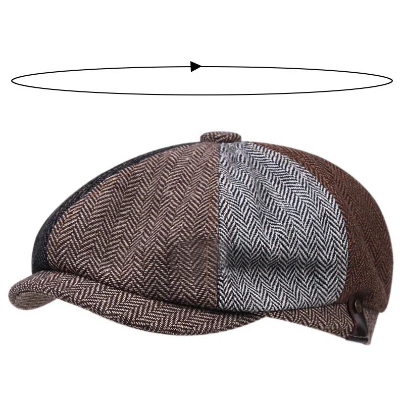 Classic Hat for Men Caps Vintage Retro Tweed Peaky Blinders Beret Hat Flat Peaked Cap Street Hats for Women Men