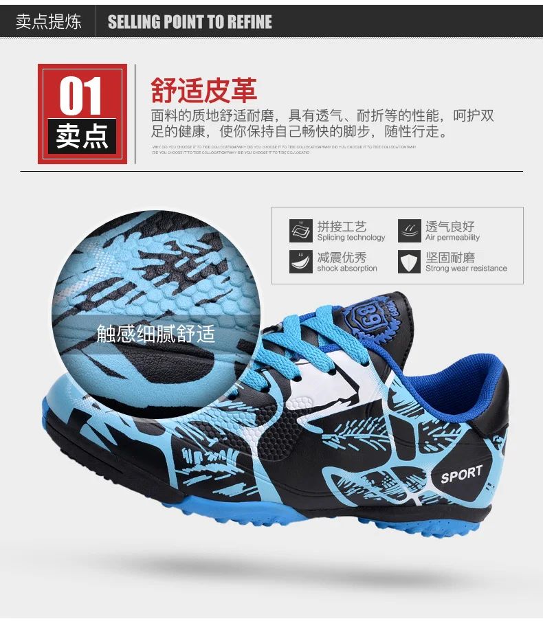 Professional Kids Soccer Shoes Men Original Football Shoes Indoor Society Cleats Football Field Boots TF/AG Fast Match Sneaker