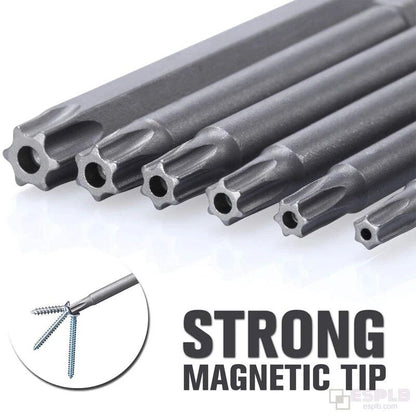 ESPLB 11pcs 100mm /12pcs 50mm 1/4" Hex Bits Driver Tamper Proof Security Drill Magnetic Bit Set Torx Screwdriver Flat Head