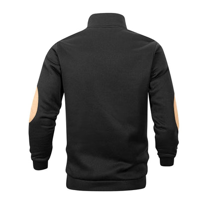 Spring Autumn Men's Casual Pullover Button Down Stand Collar Henley Polo Coats Long Sleeve Stand Collar Sweatshirts for Sport