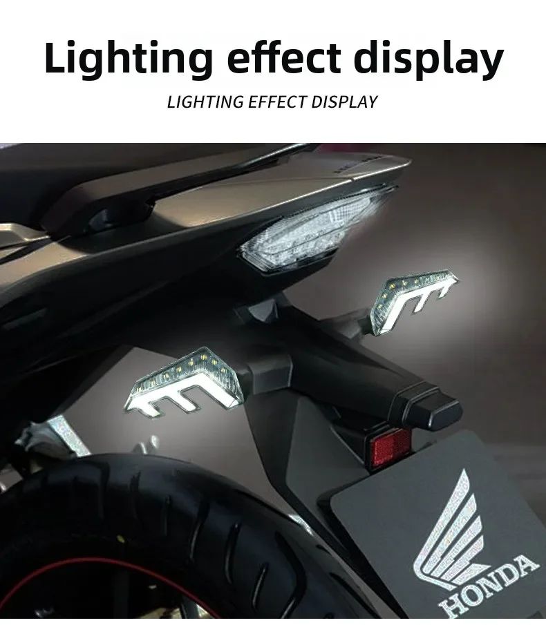 Luzes de Seta de LED Asas de Anjo 12V - Modificação de Luz de Freio Sequencial para Motocicletas e Veículos Elétricos