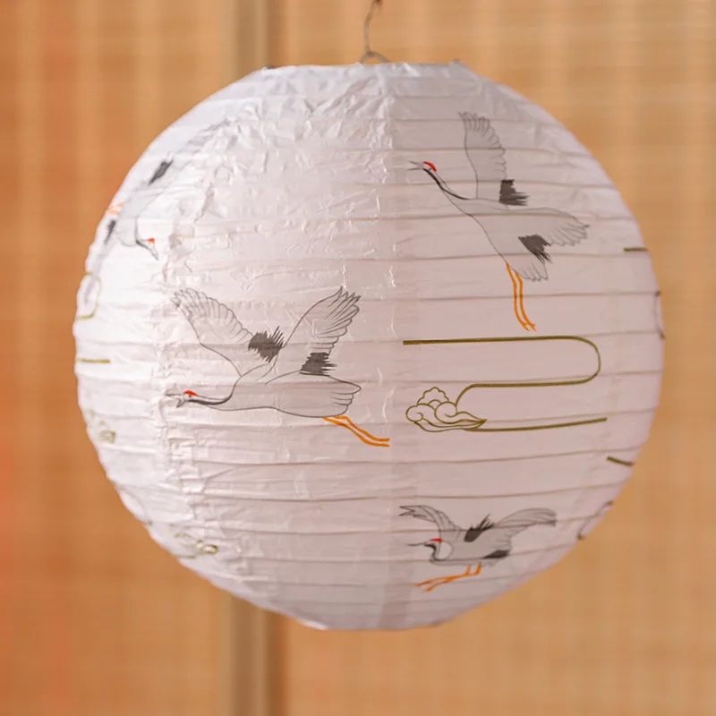 12Inch Printed Flower Round Chinese Paper Lanterns Birthday Wedding Decor Craft DIY Festival Lantern Party Supplies