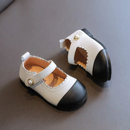 Classic Girls Fashion Princess Shoes New Patchwork Toddler Casual Shoes Spring Autumn Children Versatile Kids Walking Flat Shoes