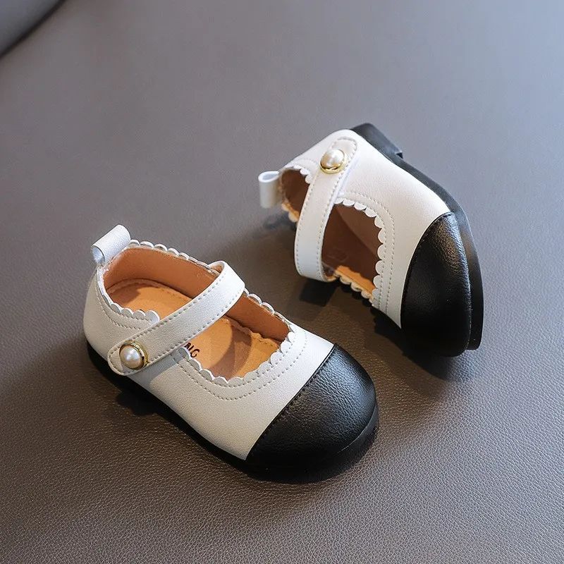 Classic Girls Fashion Princess Shoes New Patchwork Toddler Casual Shoes Spring Autumn Children Versatile Kids Walking Flat Shoes