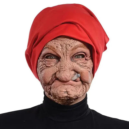 Little Red Hood Smoking Grandma Old Woman Mask Party Props Halloween ideal choice for gifts Suitable for men and women