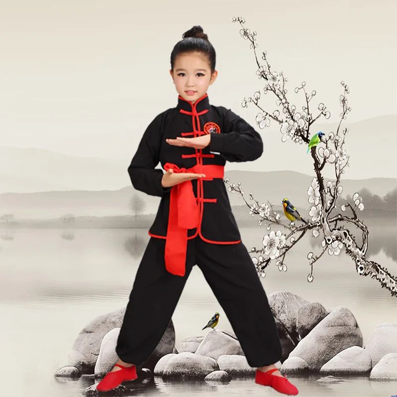 Kids Kung Fu Uniform Men Women Chinese Clothes Children's Sets Performance Boy Set Tai Chi Outfit Girl Wushu Costume Tang Suit