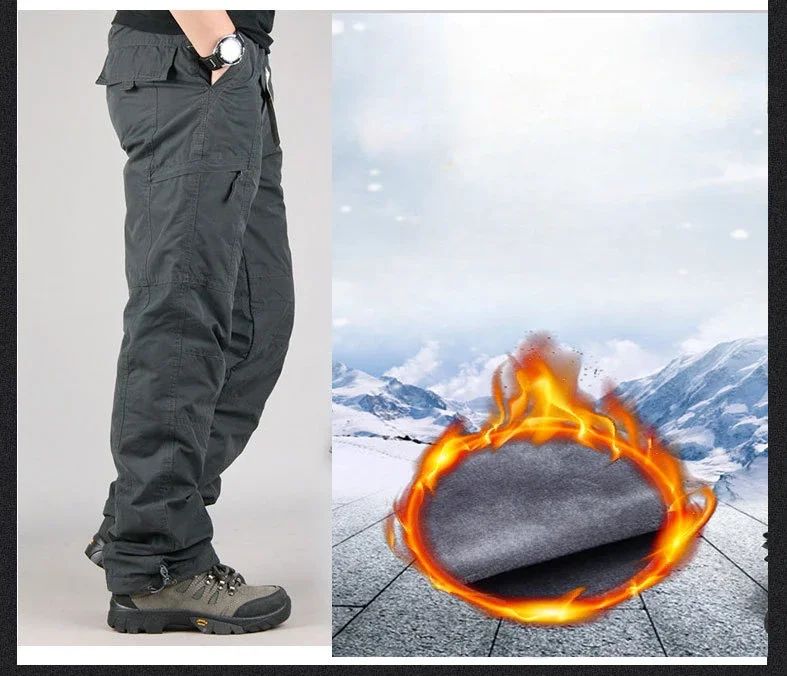 Warm Winter Fleece Pants Tactical Cargo Pants Classic Outdoor Hiking Thicken Joggers Pant Multi Pocket Trousers