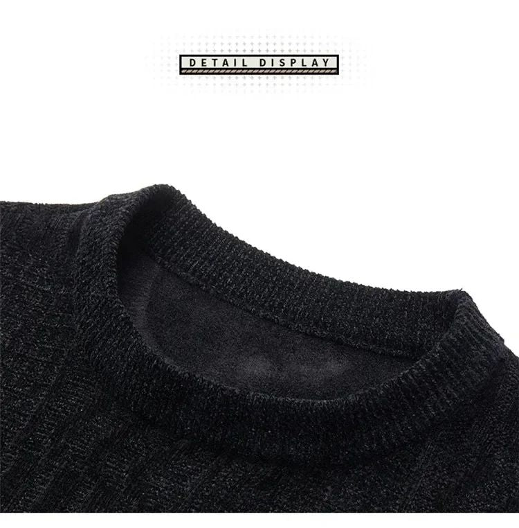 Brand Clothing High Quality Fashion Sweaters Male Slim Fit Casual Knitted Pullover Man Casual Round Neck Sweaters Black Grey