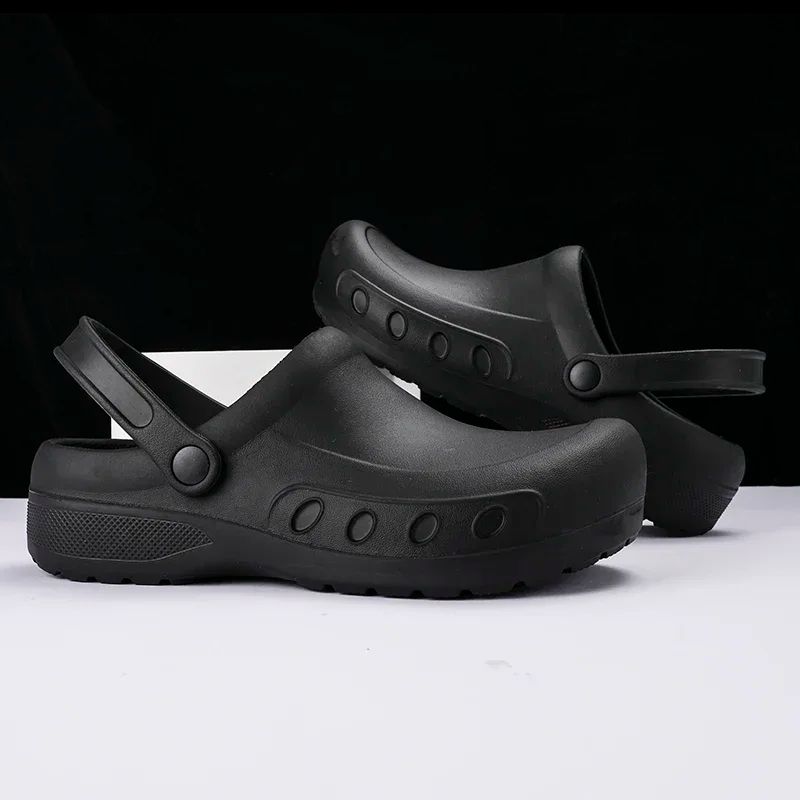 Men Chef Clogs Men Kitchen Shoes EVA Injection Shoes Anti-slip Outsole Comfortable Garden Clogs Waterproof Sandal Big Size 40-46