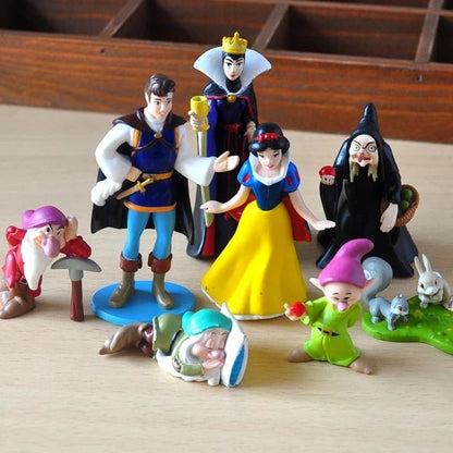 8 pçs/lote Branca de Neve Bruxa Imperatriz Príncipe Encantado Anão Bonecos de Ação Colecionáveis
