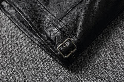 2025 New Leather Jacket Top Layer 100% Cowhide Leather Clothes Men's Stand Collar Motorcycle Clothes  Autumn Winter Plus Size