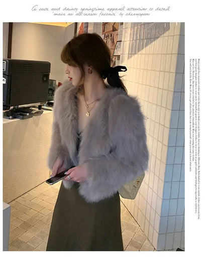 Faux Fur Coat Womens Clothing 2025 New Fashion Casual Imitation Fox Fur Coat Female  Short Loose Comfortable Winter Jacket