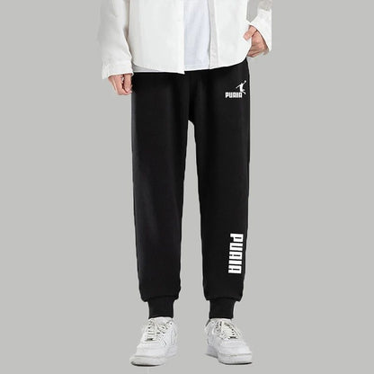 New styles of men's and women's pants for 2025 autumn and winter: sports jogging pants, fitness loose-fitting, printed street pa