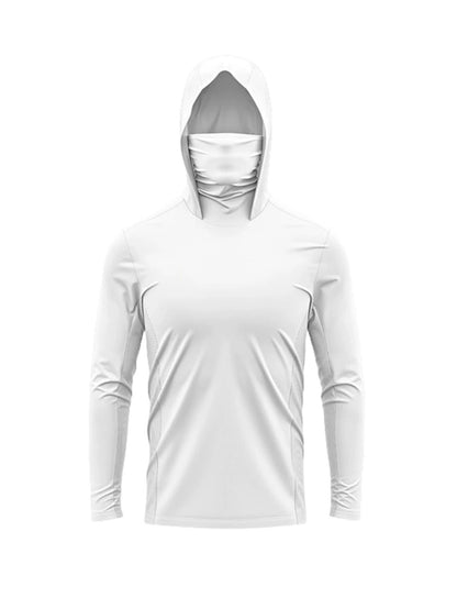 Camisas de Pesca com Capuz e Proteção Facial Masculinas Roupa de Pesca de Manga Longa Respirável