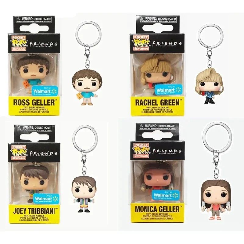 Chaveiro Funko Pocket Pop Friends RACHEL GREEN ROSS GELLER JOEY MONICA Chaveiros Figuras de Brinquedo Coleção Modelo Figura de Vinil