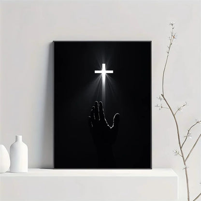 Son of God Jesus Cross Holy Light Wall Art, HD Canvas Print Poster, Suitable for Home, Living Room, Room Decoration Painting