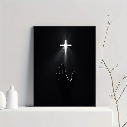 Son of God Jesus Cross Holy Light Wall Art, HD Canvas Print Poster, Suitable for Home, Living Room, Room Decoration Painting