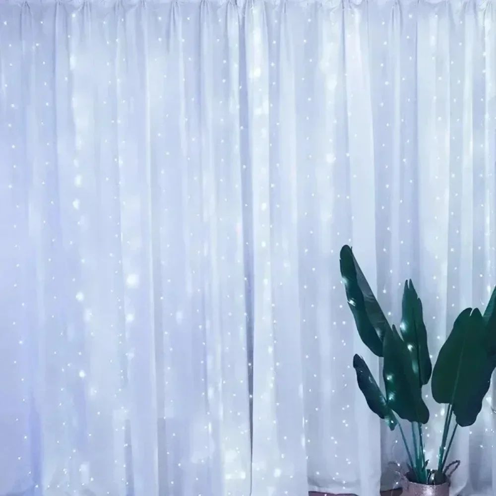 3/6m LED Curtain String Lights USB Festoon Remote Control Garland Fairy Lights Wedding Christmas Decoration for Home Bedroom