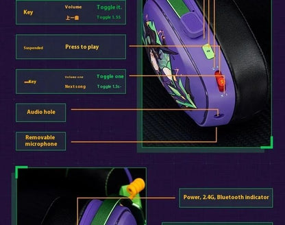 VALKYRIE VK S1 Fones de Ouvido Gamer Sem Fio 3 Modos Bluetooth HiFi Driver Dinâmico de 50mm Grande Baixa Latência Chip Esports Fones de Ouvido Personalizados