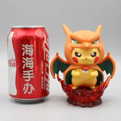 Conjunto de Bonecos Pokémon de 12cm - Pikachu Gengar Charizard Cosplay, Presente de Estátua Colecionável Fofo para Fãs de Anime