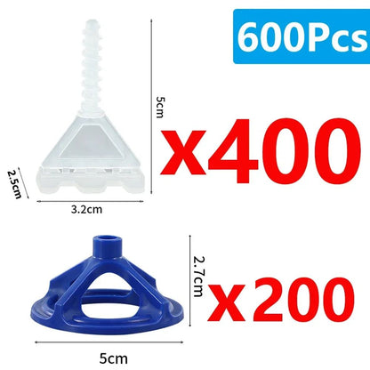 50-600 Peças Clipes de Nivelamento de Azulejo de Cerâmica com Espaçadores em Espiral no Topo Cintas de Cunha para Colocação de Azulejos Fixação de Parede e Chão Ferramenta de Construção
