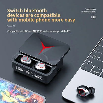 M90 Fones de ouvido sem fio TWS Bluetooth controle de toque fones de ouvido esportivos fones de ouvido Hifi estéreo para jogos com microfone para smartphone