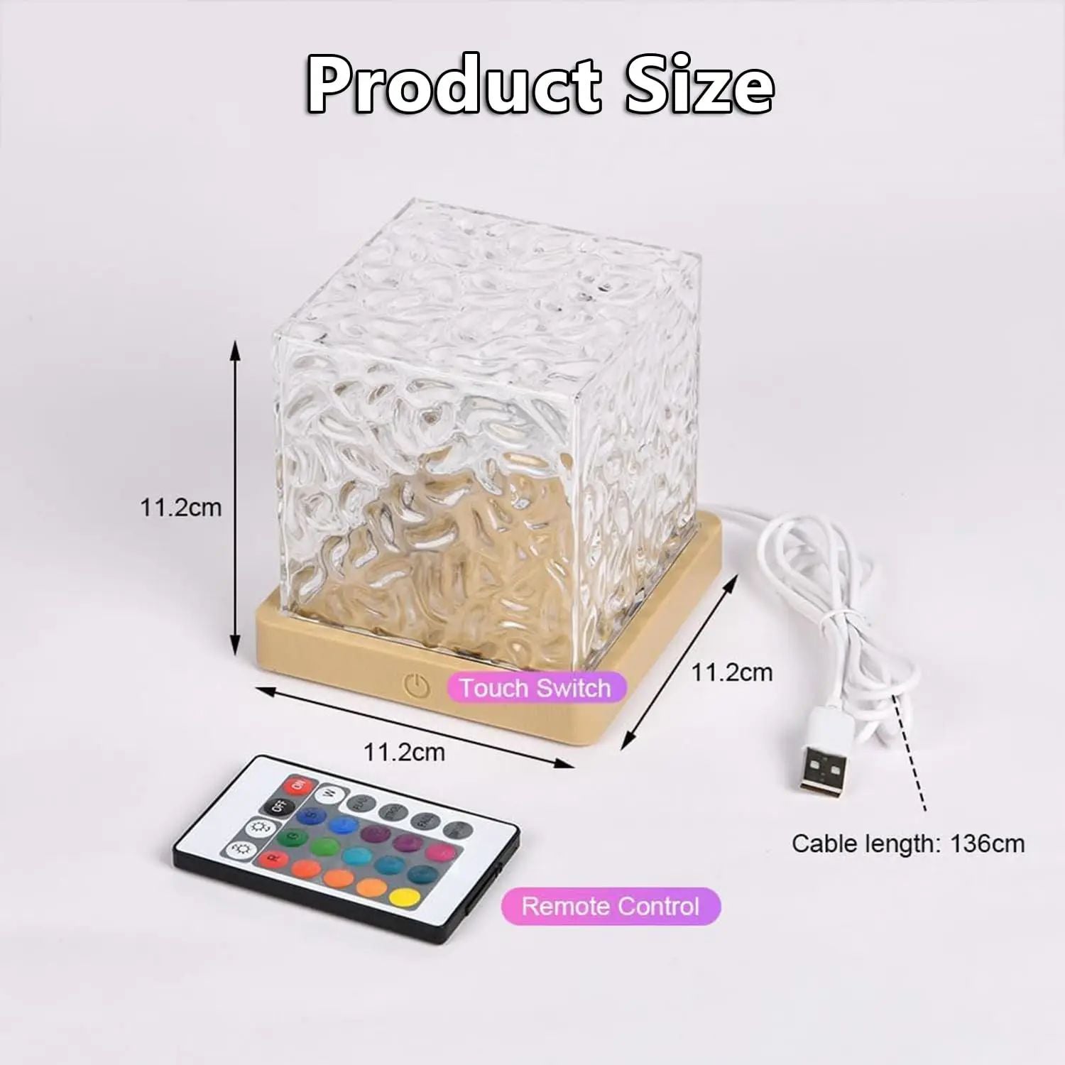 Ocean Wave Aurora Projector Light USB Remote RGB Water Ripple 16 Colors Night Light Home Office Bar Living Room Ambient Light