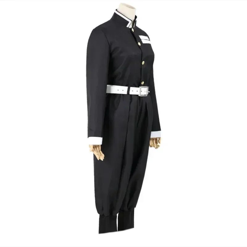 Anime no Yaiba Cosplay Japanese Anime Black Team Uniform Cosplay Costume Set Stand Collar Shirt White Belt for Theme Party