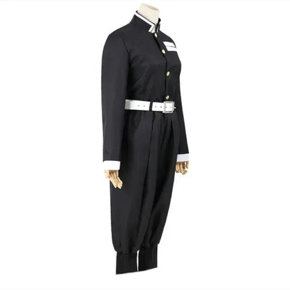 Anime no Yaiba Cosplay Japanese Anime Black Team Uniform Cosplay Costume Set Stand Collar Shirt White Belt for Theme Party