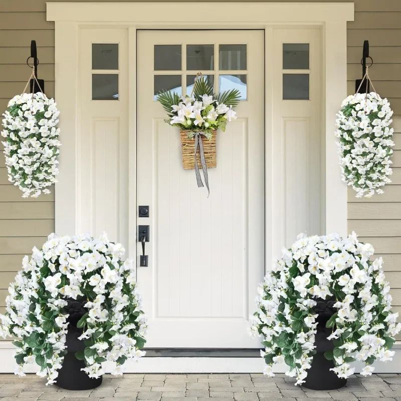 Artificial Flower New Artificial Hanging Flowers and Plants Easter Decoration 2025 UV-resistant and Realistic Room Decor Wedding