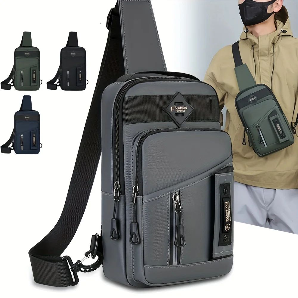 New Men Shoulder Bags Chest Bag Multifuncional Crossbody Bags Travel Sling Bag