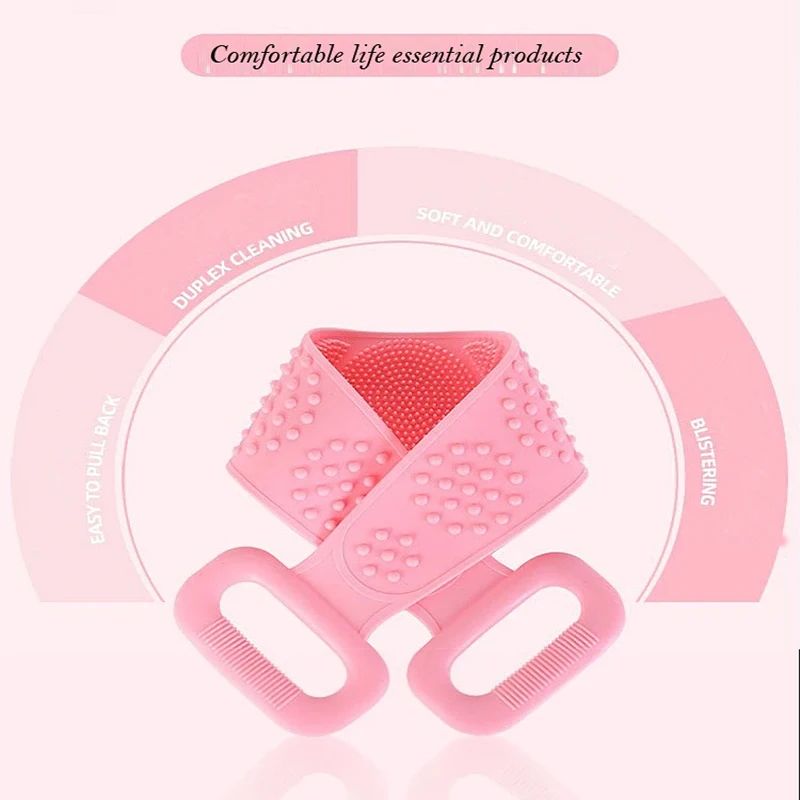 Body Silicone Brush Scrub Body Exfoliating Sponge Brush Bathroom Shower Back Brush Bath Scrub Clean Tool Stain Removal Bath Belt