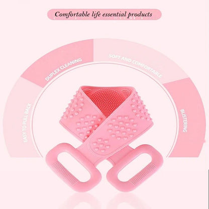 Body Silicone Brush Scrub Body Exfoliating Sponge Brush Bathroom Shower Back Brush Bath Scrub Clean Tool Stain Removal Bath Belt
