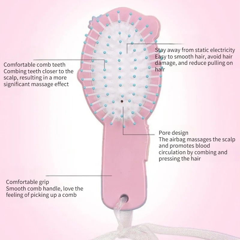 Pentes de Princesas da Disney para Meninas Frozen Elsa Branca de Neve Ariel Bela Escovas de Cabelo Cuidados com o Cabelo do Bebê Pentes de Almofada de Ar Presentes