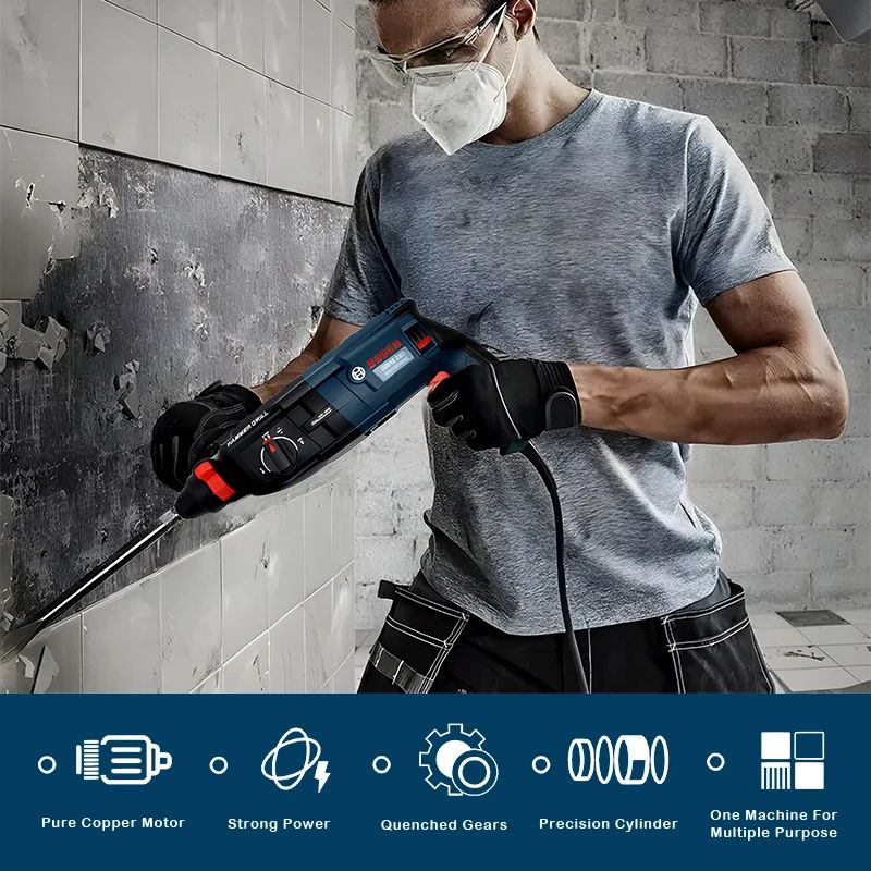 Martelo de impacto elétrico industrial Bosch GBH28 Furadeira de martelo de alta potência profissional para concreto