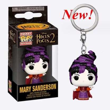 Chaveiro de Bolso FUNKO Disney Chapeleiro Louco Hocus WINIFRED SANDERSON Sarah Mary Bonecos de Ação Modelo Brinquedos