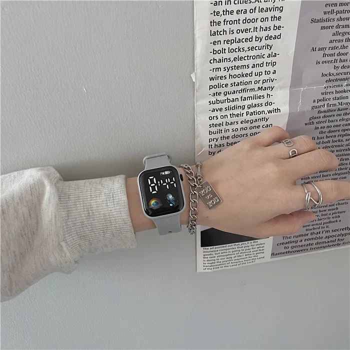 New LED Sports Watches Digital Watch for Men Women Wristwatches Casual Silicone Montre Femme Relojs Para Mujer (No Bracelet)