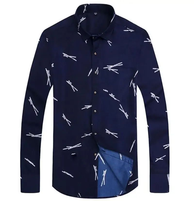 Quality Plaid Casual Men's Shirt Slim Fit Formal & Business Party Man Spring Long Sleeve New Men Floral for Mens Dress Shirt