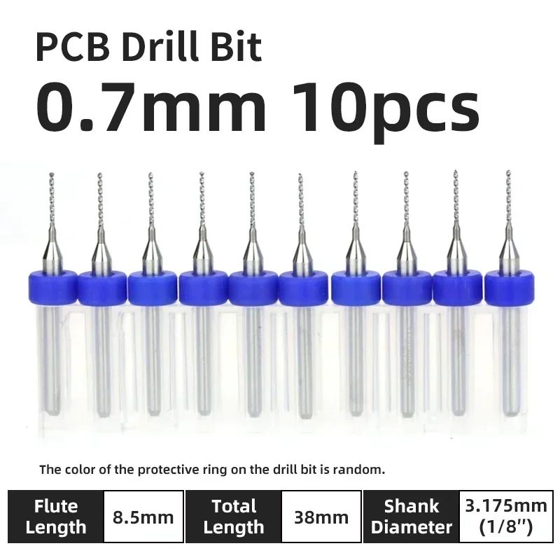 Broca PCB 10pcs Conjunto de Brocas Micro Diâmetro de Aço Tungstênio 1/8" Cabo Fixo Mini Broca CNC 0.1-3.175mm
