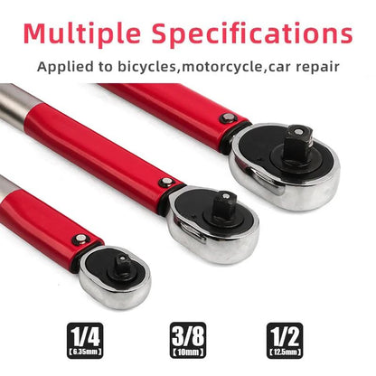 Chave de Torque 10-210N.m 1/2" com Catraca Reversível de Precisão Profissional para Bicicleta, Moto e Automóveis